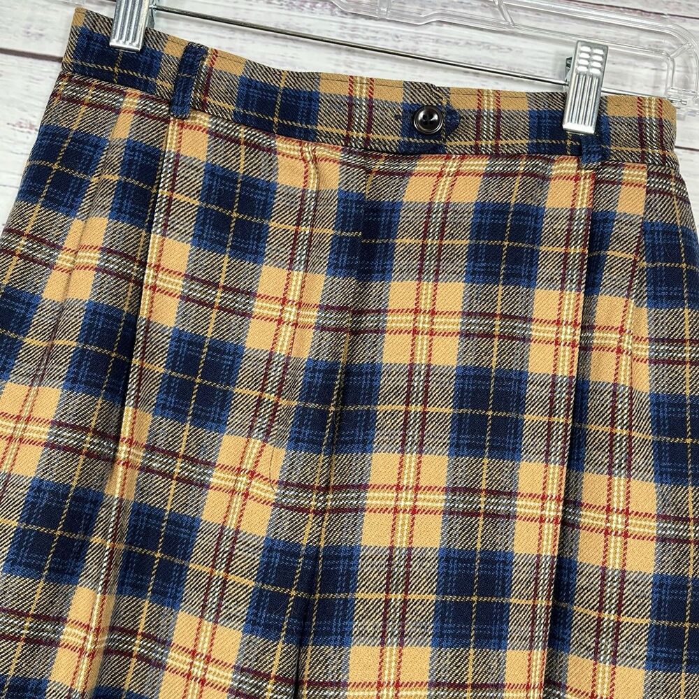 Vtg NWT 70s Pendleton Knockabouts Wool Pants Trouser Tartan Plaid Womens 24x27